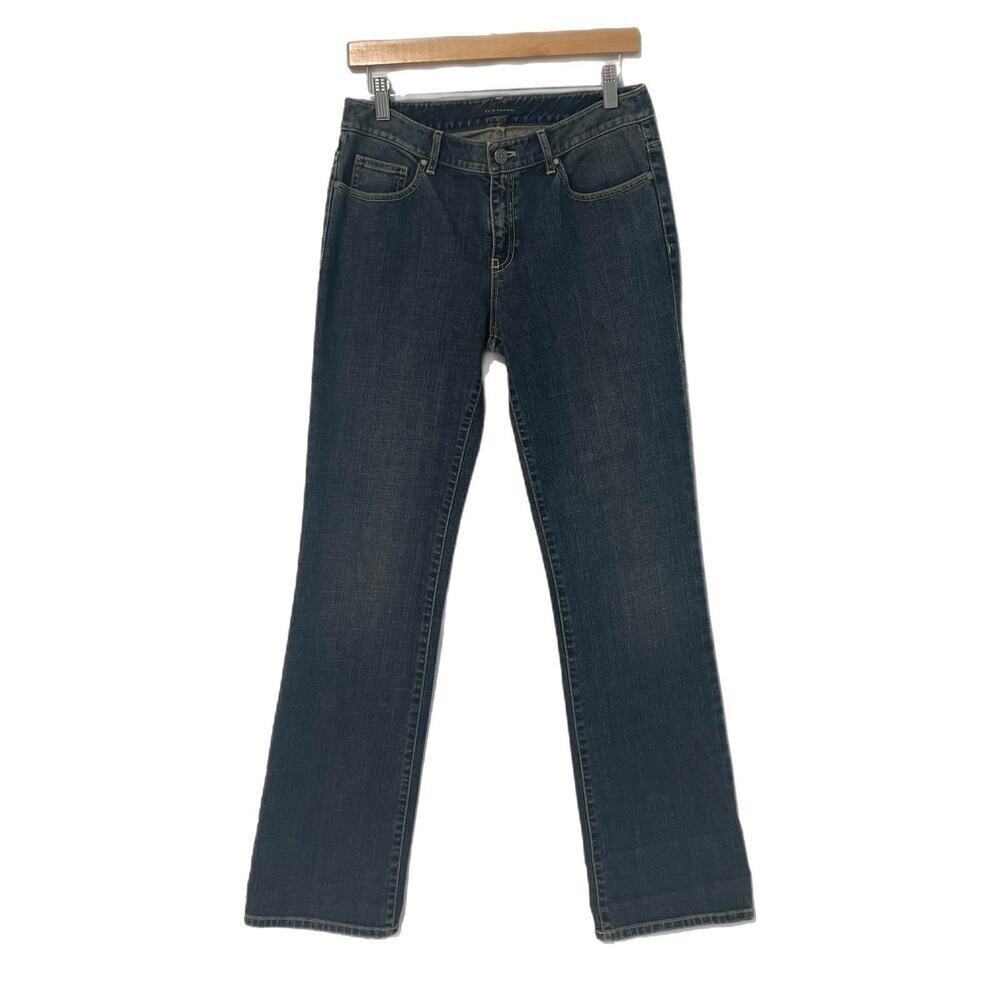 Elie Tahari Jeans Women's 6 Blue Dark Wash Straight Leg Mid Rise Stretch